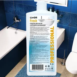 Средство для чистки сантехники LivOR Fresh 1л, концентрированный гель, профессиональный