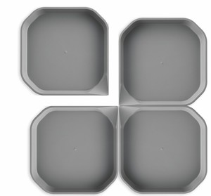 Fun2 Play Лоток для активных игр серый, 25 x 25 x 2,5см., 4 шт.