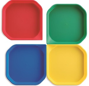 Fun2 Play Лоток для активных игр 4 цвета - синий, зелёный, жёлтый, красный, 25 x 25 x 2,5cm, 4шт.